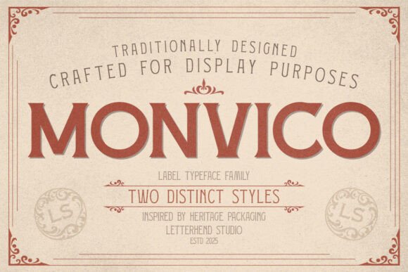 Monvico One: A Vintage Display Font